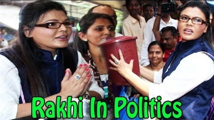 Check Out !! Drama Queen Rakhi Sawant Distributing Dustbins