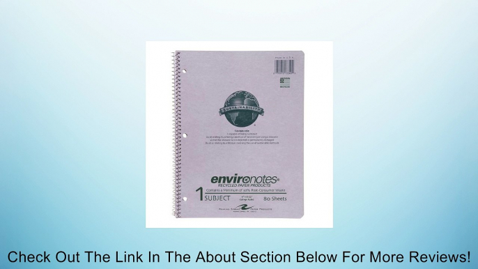 Roaring Spring Paper Products Recycled Paper Wirebound Notebook, One Subject, 11 x 8.5 Inches, 80 Sheets, College Ruled, Grey Covers (13340) Review