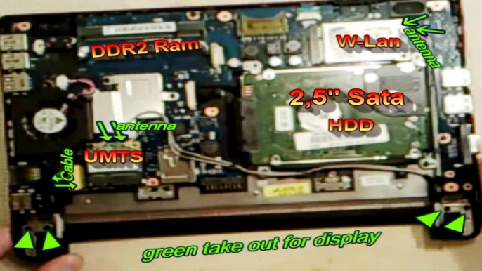 Disassembly Samsung Netbook Repair Change N150 Endi HDD Replace