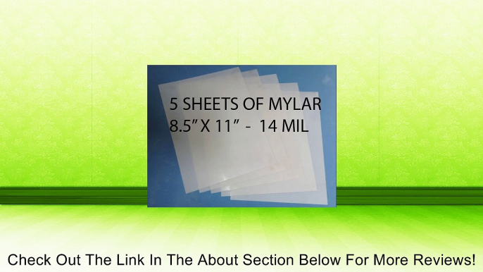 Heavy Duty 14mil Mylar Stencil Sheets - .014" Thick Polyester Sheet 8.5" x 11" (5-PACK) Review