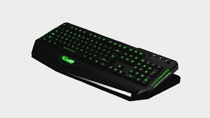 Qisan USB Wired Gaming Keyboard - 3-Colors LED Illuminated Multimedia Backlit - Black