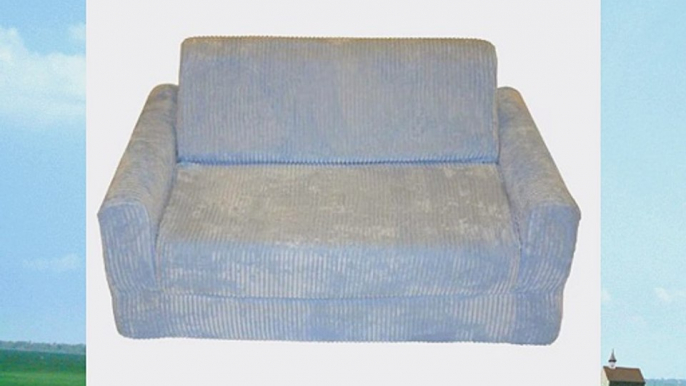 Kid's Chenille Sofa Sleeper with Pillows Blue