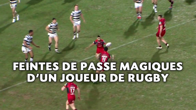 Feintes de passe magiques d'un jouer de rugby.