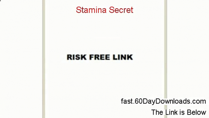 Stamina Secret Review (Official 2014 membership Review)