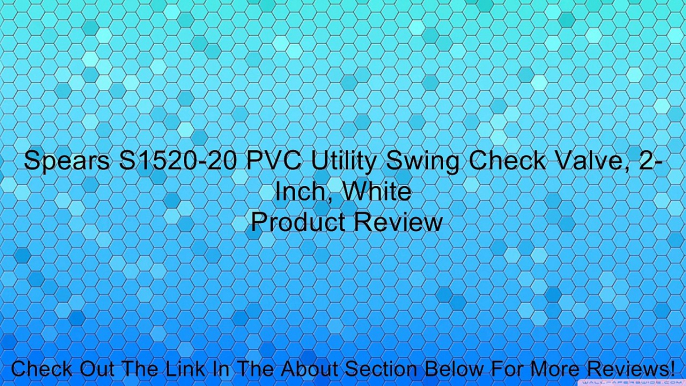 Spears S1520-20 PVC Utility Swing Check Valve, 2-Inch, White Review