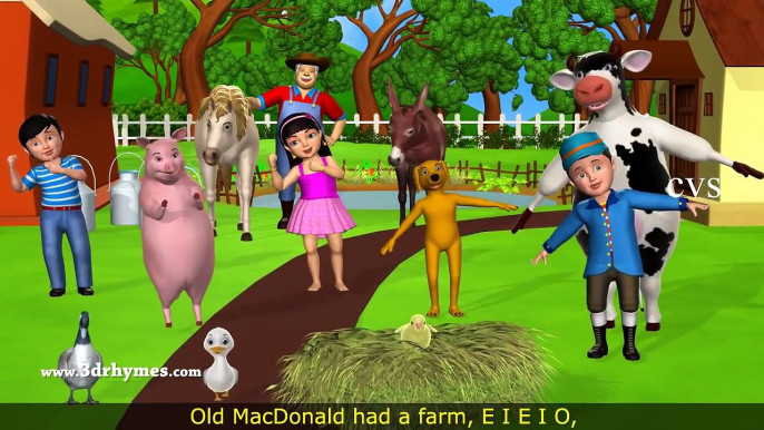 Old MacDonald Had A Farm - 3D Animation Animals Songs and Nursery Rhymes for Children