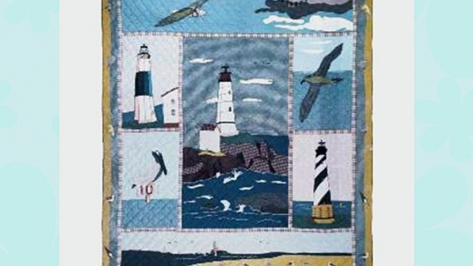 Patch Magic King Lighthouse By Bay Quilt 105-Inch by 95-Inch