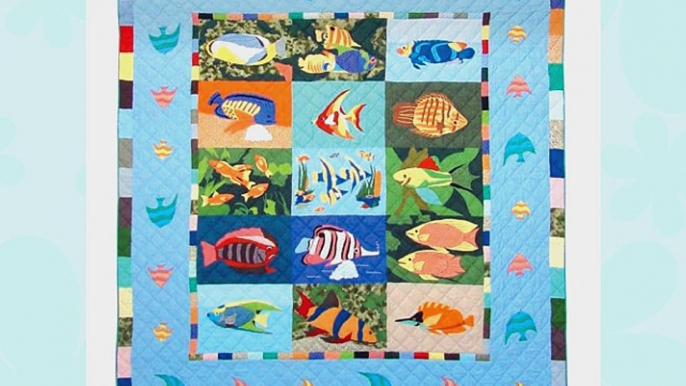 Patch Magic Ocean Schools Queen Quilt 85-Inch by 95-Inch