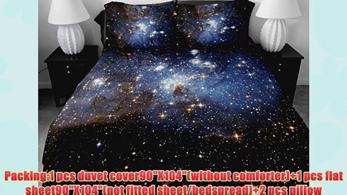 Anlye Nebula Bedding Sets for Home Decor 2 Sides Printing Light Blue Nebula Quilt Cover Twinkle