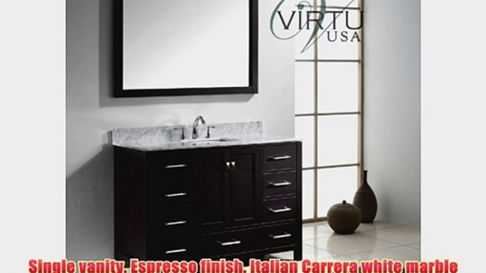 Virtu USA GS-50048-WMSQ-ES Caroline Avenue 48-Inch Bathroom Vanity with Double Square Sinks