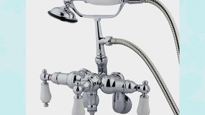 Kingston Brass CC422T1 Vintage Leg Tub Filler with Hand Shower Porcelain Lever Handle Polished