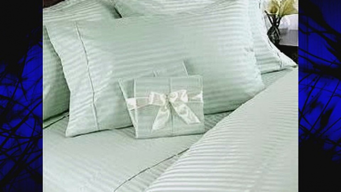 Luxurious MINT Damask Stripe KING Size. EIGHT (8) Piece DOWN ALLTERNATIVE Comforter BED IN