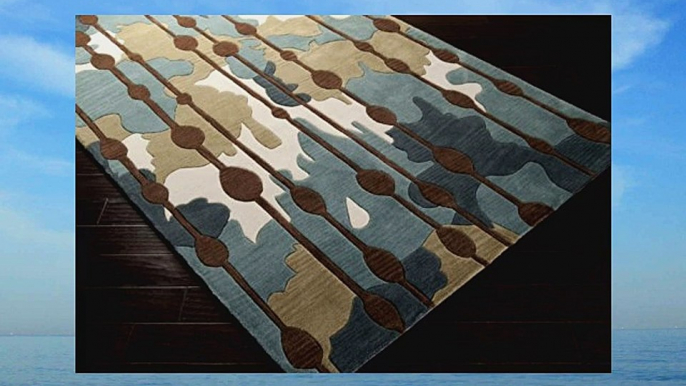 Surya Lava LVA-8009 Contemporary Hand Tufted 100% Polyester Slate Blue 2'6 x 8' Geometric Runner