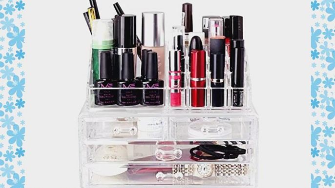 MelodySusie Luxury Acrylic Cosmetic Organizer Makeup Storage Box 20 sections with drawers