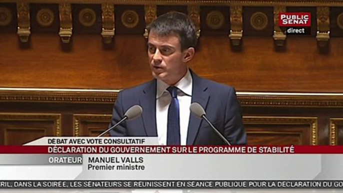 Discours de Manuel Valls au Sénat sur le programme de stabilité budgétaire 2015-2017