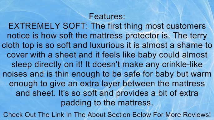 Ultra Soft Crib Mattress Protector Pad From Bamboo Rayon Fiber - Waterproof Fitted Quilted Mattress Protector Pad for Your Crib. High Absorbency and Stain Protection Baby Cover Made for Superior Comfort. Prevents Bacteria, Dust Mites and Mold From Breedin