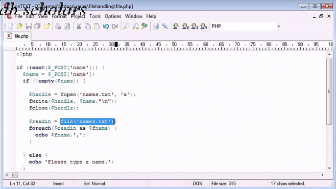 PHP Lecture (78) File Handling Reading a File_x264