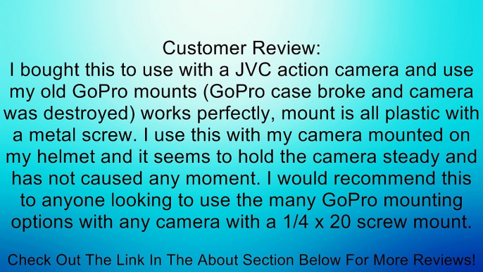 ARKON GoPro HERO3+ HERO3 HERO2 HERO Mount Connection to 1/4-Inch 20 Camera Adapter Review