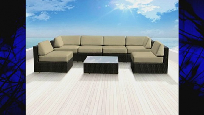 Luxxella Patio Bella Genuine Outdoor Wicker Furniture 7-Piece Gorgeous Couch Sectional Sofa