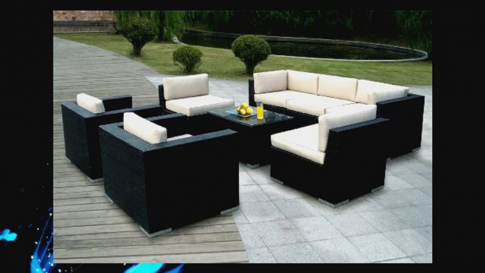 Ohana Outdoor Patio Wicker Furniture 8pcs All Weather Couch sofa Set