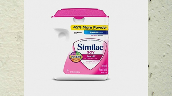 Similac Soy Isomil Baby Iron Powder Formula Milk Free 34 oz. (50825)