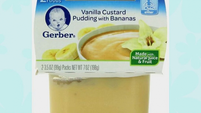 Gerber 2nd Foods Vanilla Custard Pudding With Bananas 2-Count 3.5-Ounce Tubs (Pack of 8)