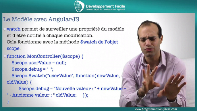 Comment surveiller le modele AngularJS avec la technique watch et effectuer du debug