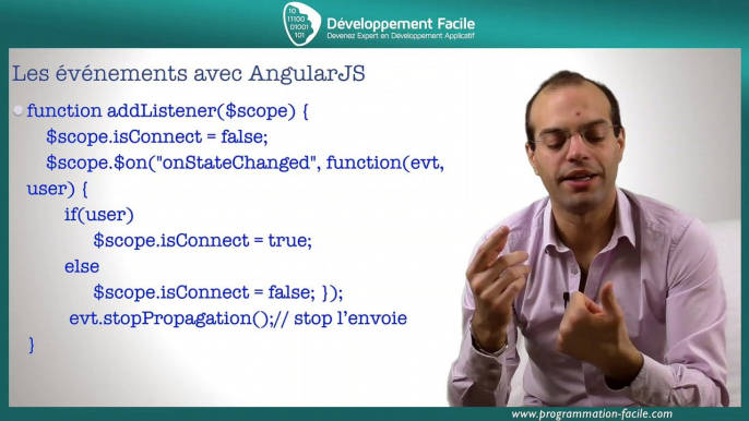 La technique pour utiliser les événements avancés AngularJS broadcast emit on