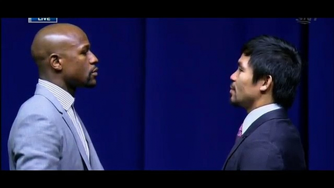 -Floyd Mayweather Jr vs. Manny Pacquiao Full Face Off