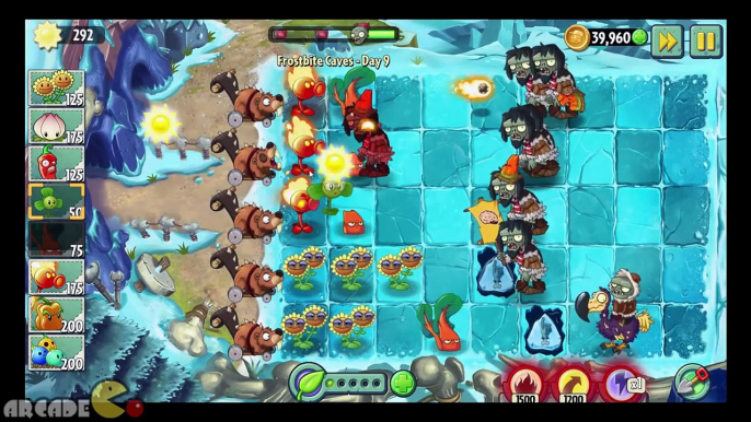 Plants vs Zombies 2 Frostbite Caves Day 9 Dodo Rider Zombies!