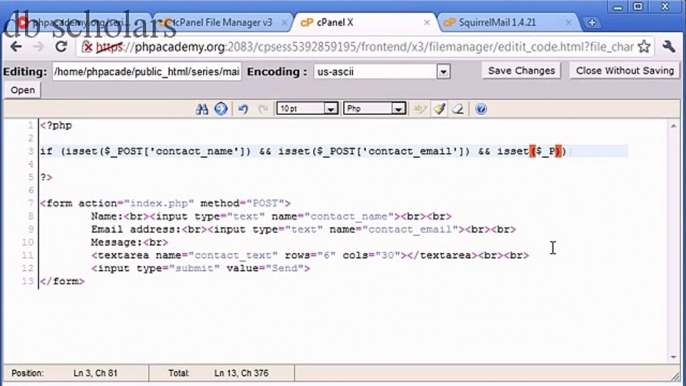 PHP Lecture (101) Creating a Simple Contact Form Part 2