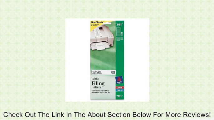 Avery Mini-Sheets Labels, 3.4735 x 0.66 Inches, White, 300 per Pack (2181) Review