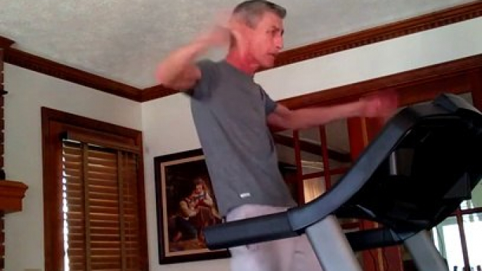 Hilarious Dad dancing on treadmill on Maroon 5 'Moves like Jagger' song