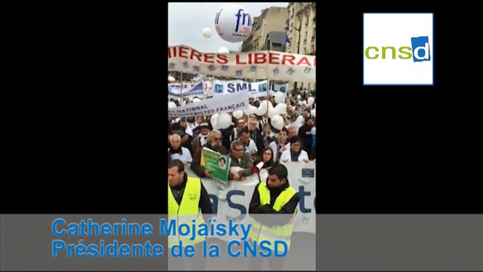 Manifestation du 15 mars / Catherine Mojaïsky au micro