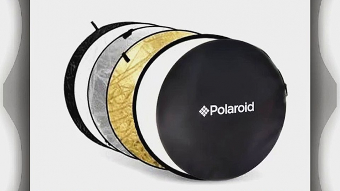 Polaroid Pro Studio 42? 5-In-1 Collapsible Circular Reflector Disc Gold Silver Black White