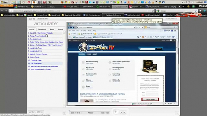 DotComSecrets X - dot com secrets x  my results day15 review website set up.flv