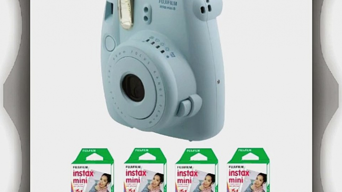 Fujifilm Instax Mini 8 Instant Film Camera Blue   4 Twin-Pack of Film (80 Prints)