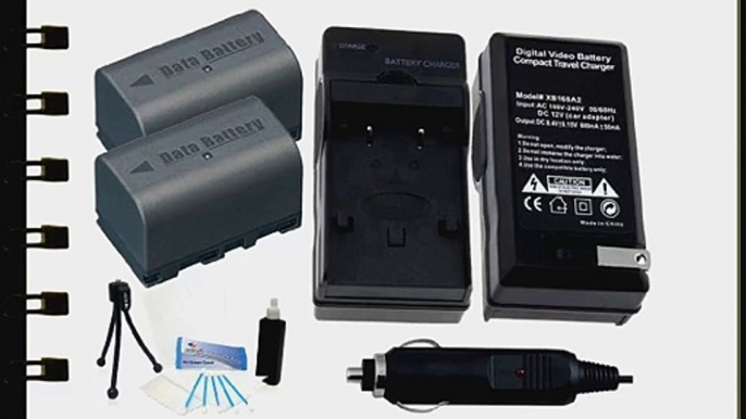 2-Pack BN-VF823 High-Capacity Replacement Batteries with Rapid Travel Charger for JVC GZ-HD300