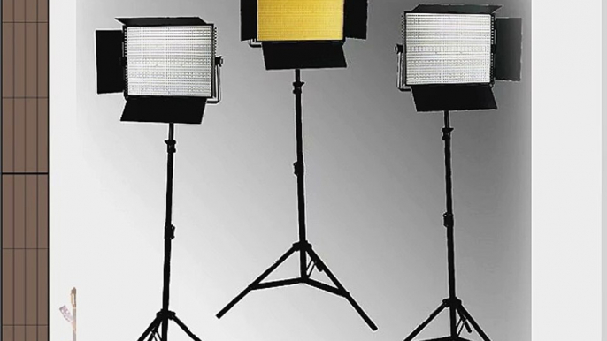 ePhoto Dimmable 3 x 1200 LED Lite Panel Video Photography LED Lighting Kit by ePhotoInc ULS1200Hx3