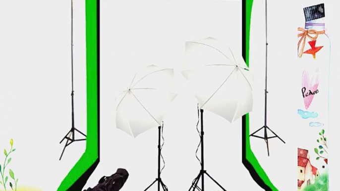 CowboyStudio Photography/Video Studio Lighting with Black White and Green 10 x 12ft Muslin