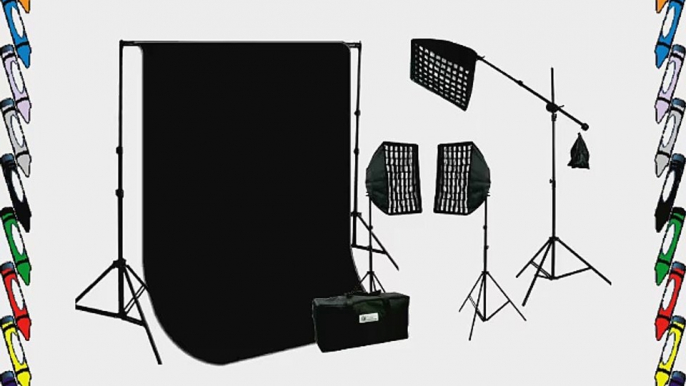 ePhoto HoneyComb Grid Photography Video Softbox 2400 Watt Boom Hair Lighting Kit