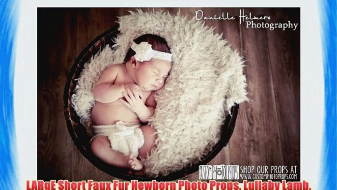 LARgE Short Faux Fur Newborn Photo Props Lullaby Lamb Photography Props Baby Blanket - Faux