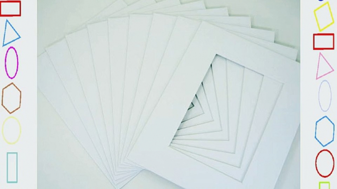 Pack of 25 11x14 WHITE Picture Mats Mattes with White Core Bevel Cut for 8x10 Photo   Backing