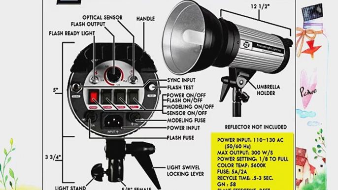 PBL SL300 Studio Flash Strobe 300w Photography Monolight