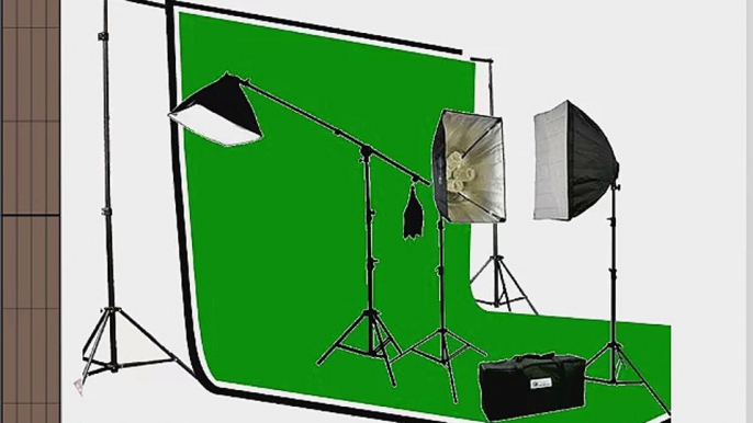 ePhoto 2700 Watt PHOTOGRAPHY STUDIO VIDEO CONTINUOUS LIGHTING SOFTBOX KIT 3PC 6 x 9 Muslin