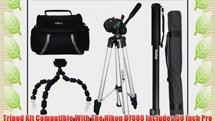 Tripod Kit Compatible With The Nikon D7000 Includes 50 Inch Pro Tripod plus 67 Inch Monopod