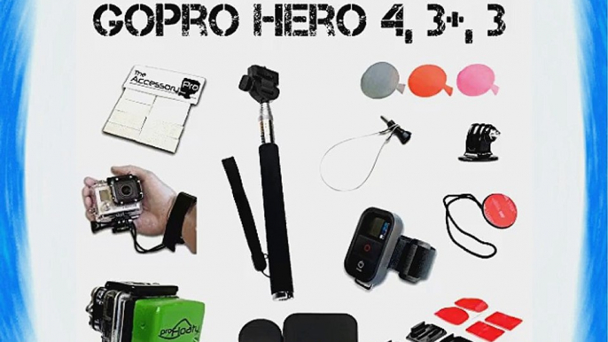 The Accessory Pro? Essentials Kit compatible with all GoPro? Hero4 Hero3  Hero3 - Telescoping