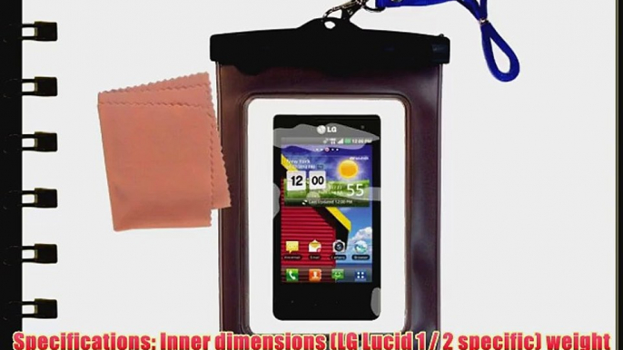 Gomadic clean and dry waterproof protective case suitablefor the LG Lucid 1 / 2 to use underwater