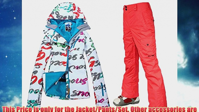 APTRO Womens High Windproof Technology Colorfull Printed Ski Jacket an Pants Set Style 11 Size S