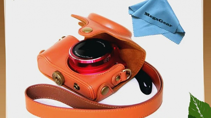 MegaGear Ever Ready Protective Light Brown Leather Camera Case  Bag for Canon PowerShot SX170